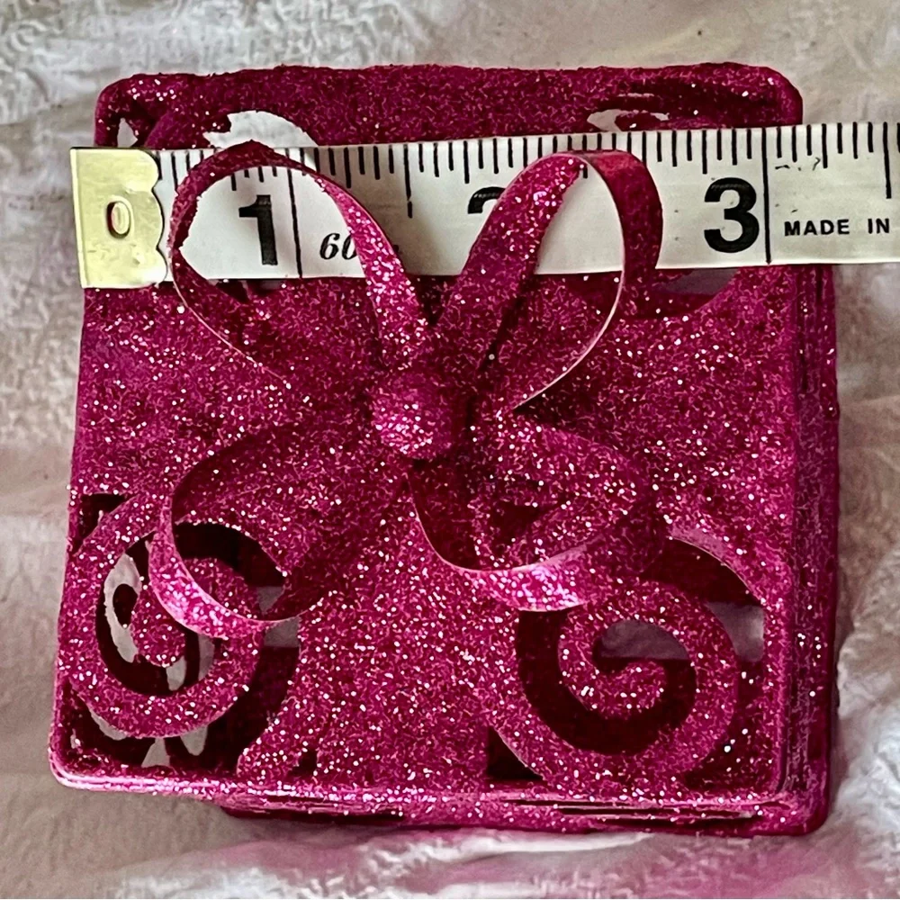 Pier 1 Glittery Pink/Teal/Green Presents Christmas Decor(3)